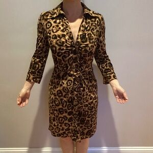 INC button up tie front dress